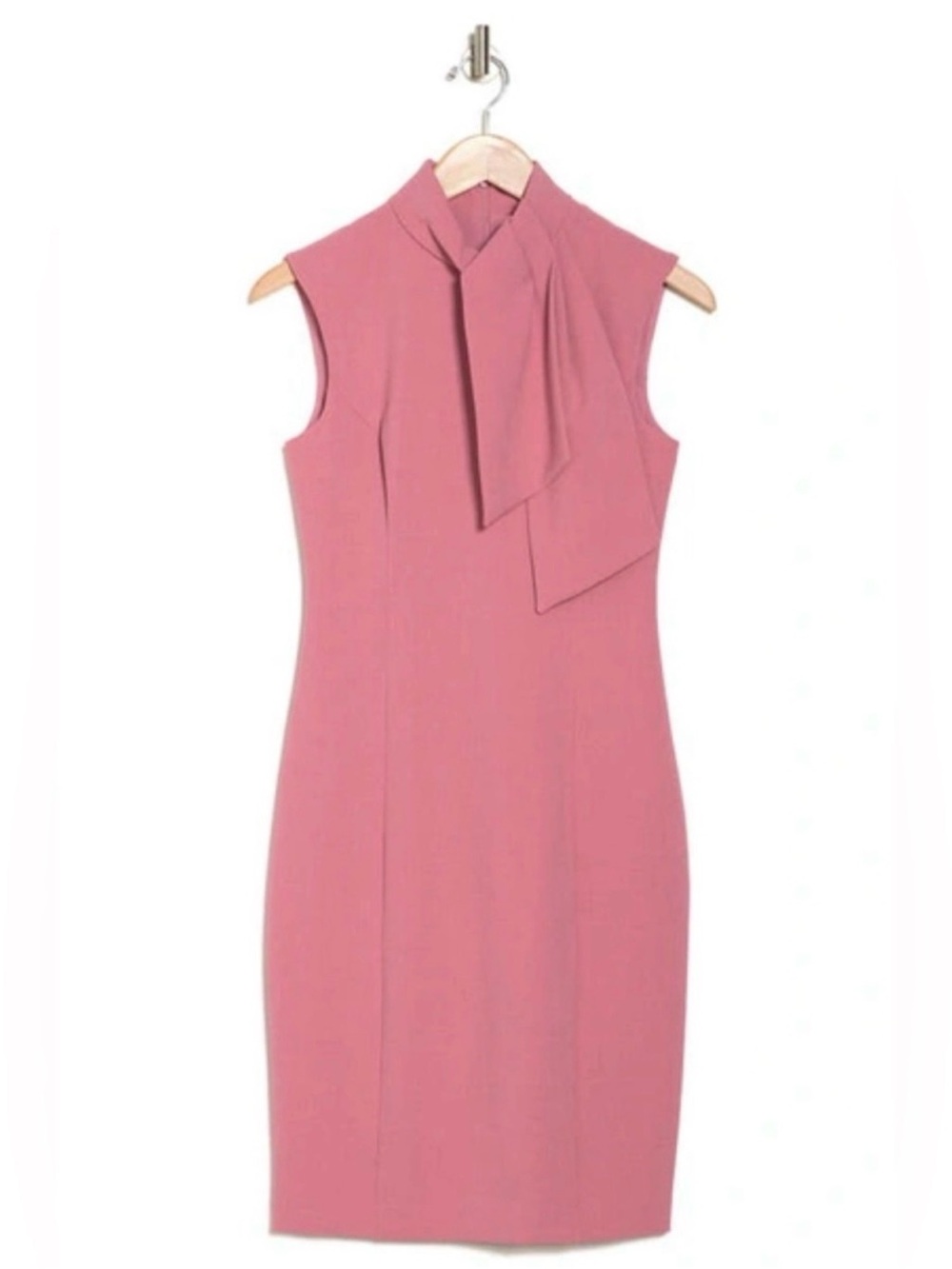 Harper Dusty Rose Sleeveless Tie-Neck Midi Dress